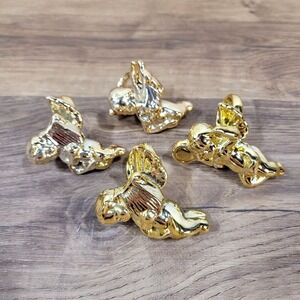 Vintage Gold 2.5" Angel Napkin Rings Cherub Cottagecore Granny Table Decor Fall